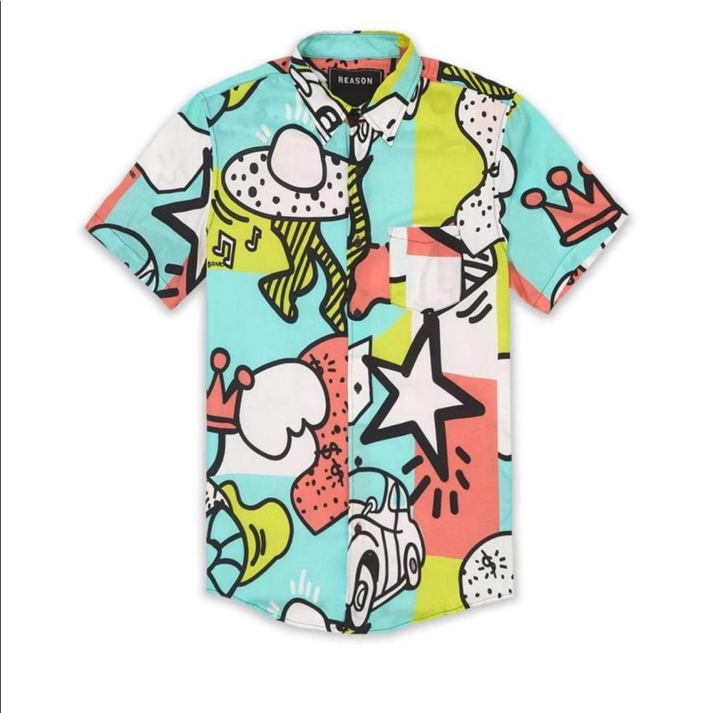 Reason clothing party block shirt